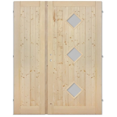 PALUBKOVÉ DVOUKŘÍDLOVÉ DVEŘE 3xKOSO ZATEPLENÉ