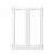 BALKONOVÉ DVEŘE PVC 1500x2050 - BÍLÉ - 2K (dvoukřídlé)