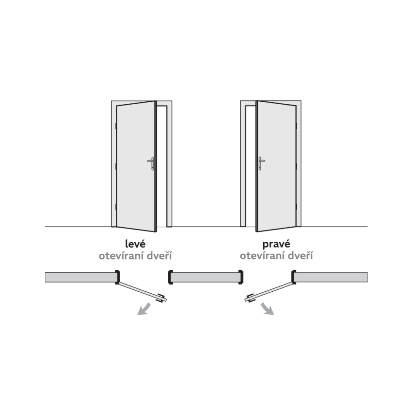 VCHODOVÉ DVEŘE PVC 1000×2050 mm – bílá/bílá - Otevírání: Pravé