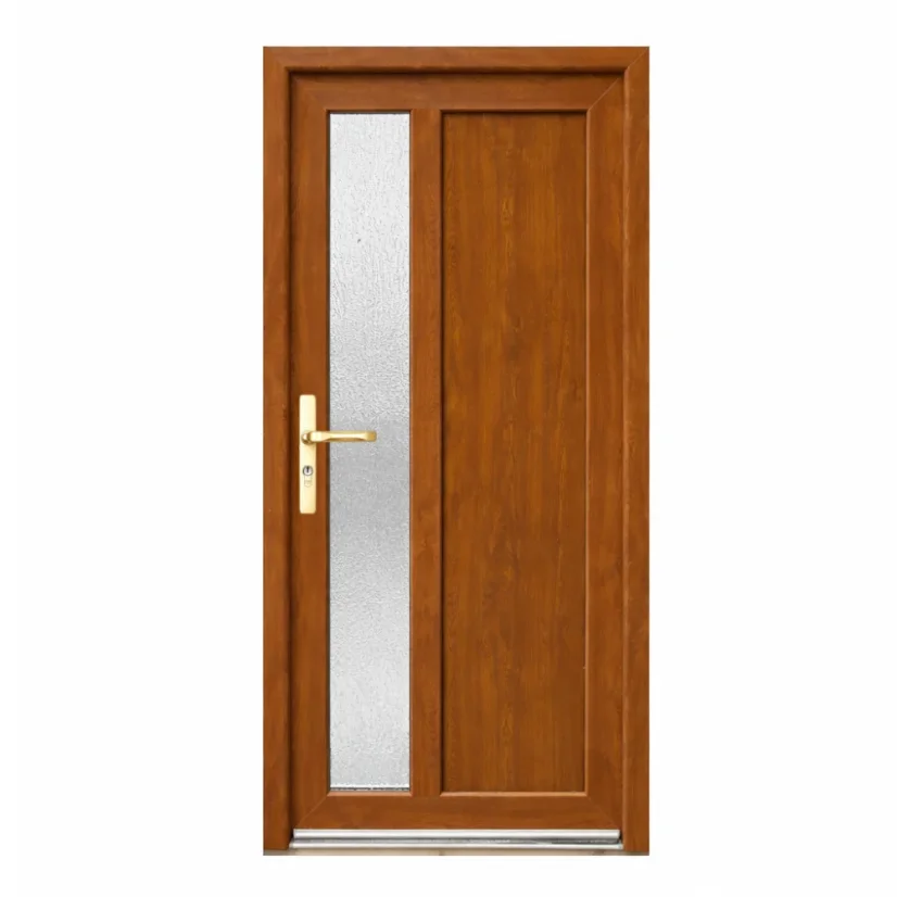 VCHODOVÉ DVEŘE PVC 1000×2050 mm – bílá/zlatý dub